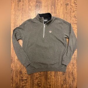 Straight Down 1/4 Zip Sweater Pullover Mens Size XL Gray Golf Bel Air CC